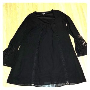 Sequin Hearts long sleeve dress with bell sleeve